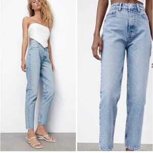 Zara vintage style Light Wash High-Waisted Mom Jeans size 4